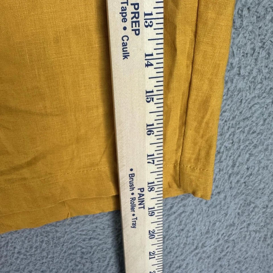 Tasso Elba Shorts Mens 36 Yellow Linen Flat Front Casual Summer Lightweight Men - Image 4 of 4