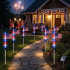 8Pcs Solar American LED Flag Stake Lights Set for 4th of July Garden Yard Decor