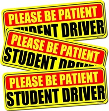 Student Driver Sticker Magnet for Car 3 Pack, Please Be Patient Student Driver M