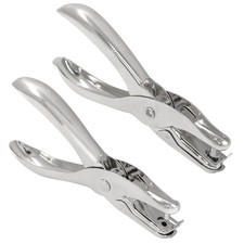 2Pcs Small Mini Metal Hole Punchers, 1/8   1/4  Tiny 1/8  1/4, Silver