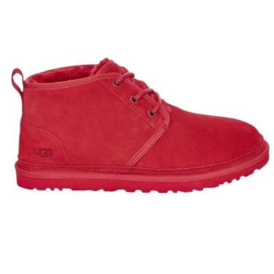 UGG Neumel Samba Red Suede Wool Lined Lace Up Ankle Boots Men s Size 10 NEW