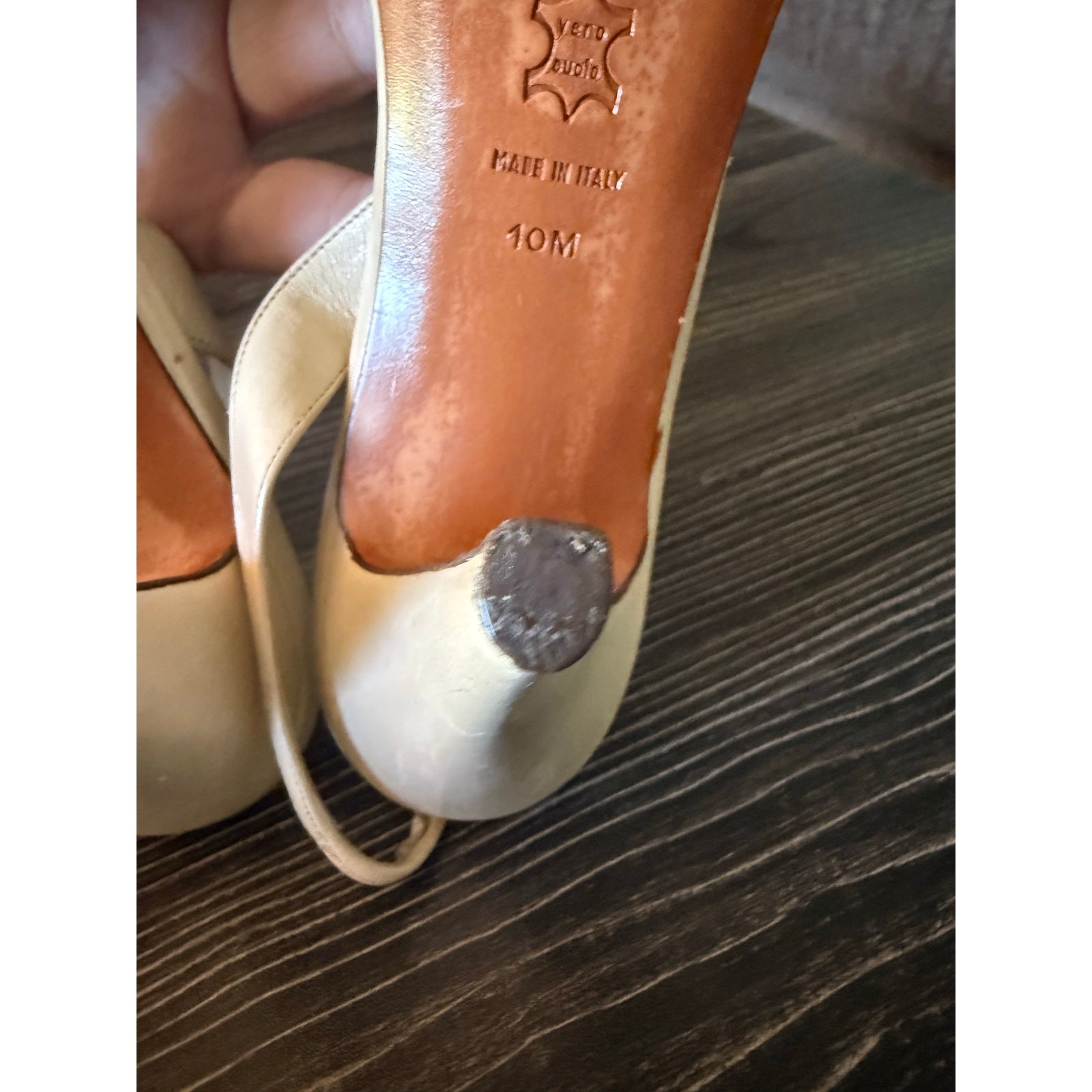 Vintage Jarolini Leather Patchwork Slingback Heel… - image 3