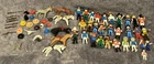 PLAYMOBIL Vintage Huge Toy Lot with Indians, Figures, Horses, Helmets, CLEAN