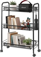 3/4 Tier Storage Trolley Cart On Wheels Kitchen Organizer Rack Bathroom Room