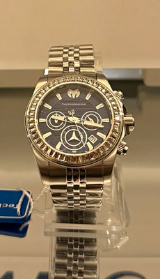 Technomarine Manta Ray 42mm Ss Jubilee Bracelet Crystal Bezel Blue Dial