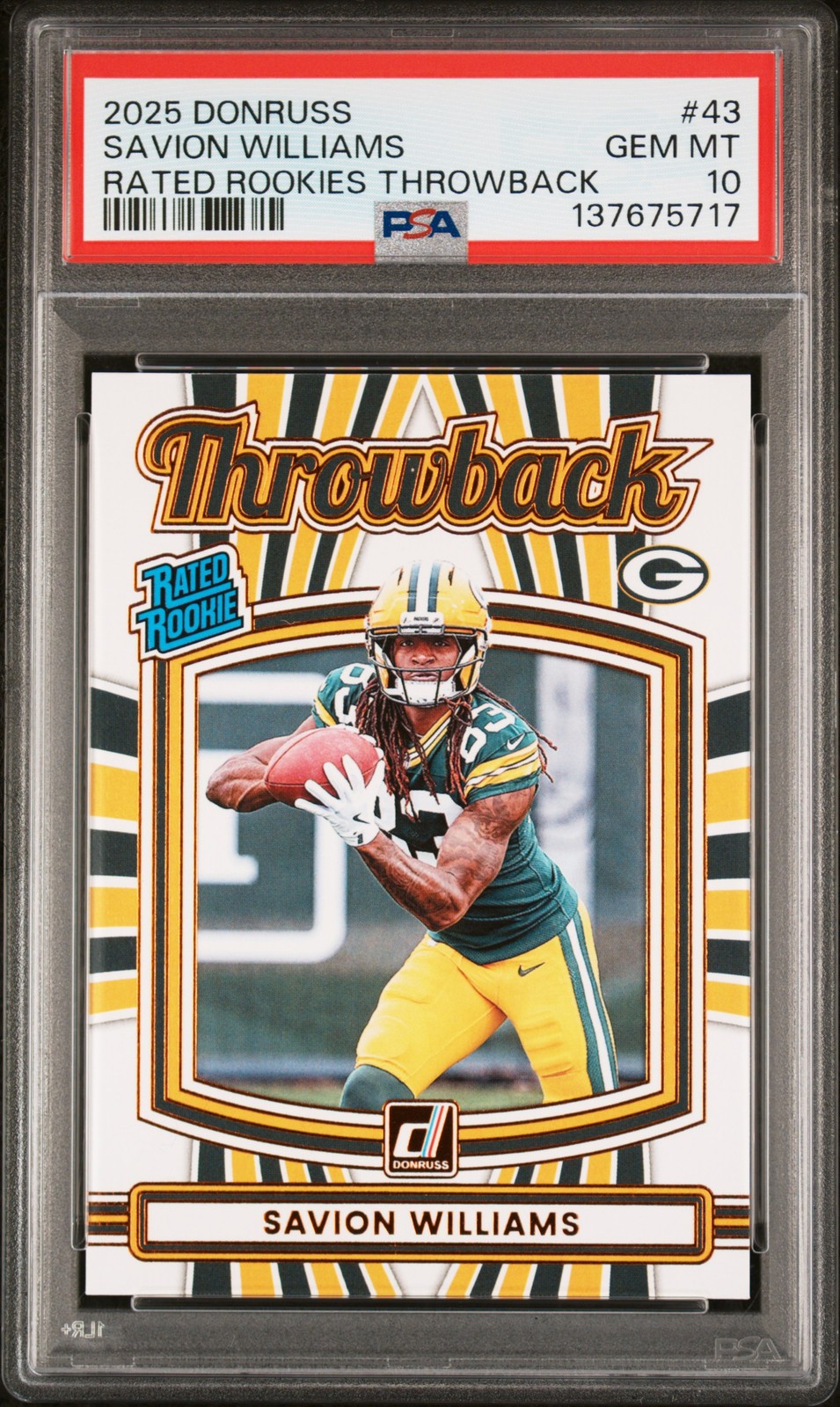 Savion Williams Panini Donruss Rated Rookies Throwback #43 Base