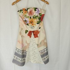 Farm Rio Mini Strapless Floral Lace Mini Dress Size Small Women's XS