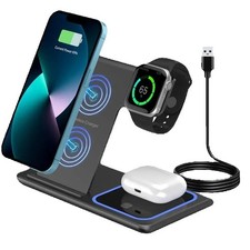 Wireless Charging Station 3In1 For Apple Watch Air Pods iPhone 16 15 14 13 USA