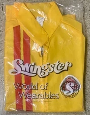 Pearl Lager Beer Swingster Yellow Wind Breaker Zip Up Jacket Size Small New NOS