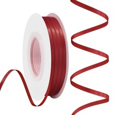 Red Double Faced Polyester Satin Ribbon 1/8 Inch x 50 Yards Crafts Wrapping