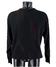 NWT MENS VINTAGE BLACK PATTERNED PULLOVER SWEATER SIZE LARGE