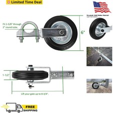 Gate Wheel for Metal Swing Gate with 1-5/8" Thru 2" Gate Frames, Gate Support Wh