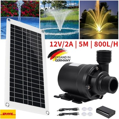 Solar Panel Powered 50W 800L/H DC 12V Low Noise Garden Brushless Water Pump Kits