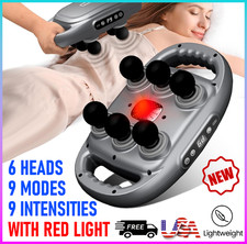 Massage Gun Deep Tissue Massager 6 Head 9 Modes 9 Speed Levels Muscle Relax NEW