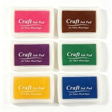 6 Pcs Craft Ink Pad, Washable Ink Pads for Kids Multicolor Stamp Pads for Rub...