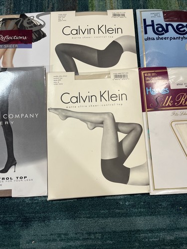 GV,Calvin Klein,NY&co Hanes Silk Reflections Pantyhose Lot! Size CD,C,D 8 Pairs - Picture 3 of 5