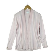 Charter Club Button Accent Long Sleeve Cardigan size Medium Petite Light Pink