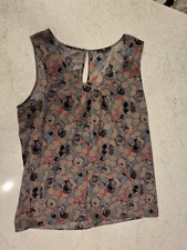 Gap Gray Floral Dress Sleeveless  Shirt Top M