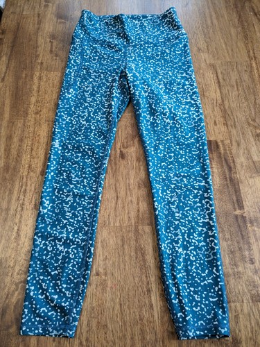 Under Armour Heat Gear Teal Print Compression High Rise Ankle Leggings Sz. Sm