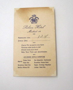 Vtg Hotel Palace Les Grands Madrid Spain Check In Brochure (L4)