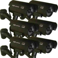 6 x Dummy Security Camera Fake LEDs Flashing Light Home Surveillance Waterproof