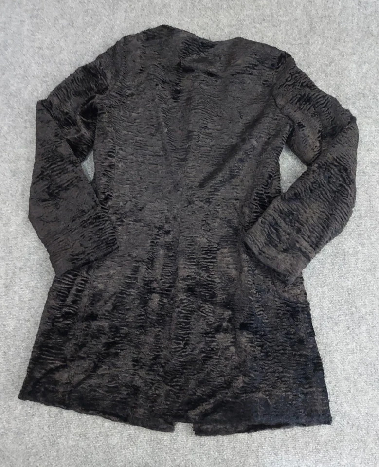 Chaqueta Lauren Ralph Lauren Mujer Pequeña Negra Imitación Piel Abrigo Gancho Ojo Cierre Forrado Foto 3 de 4