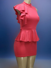 A'Gaci Women's Bodycon Dress Stretch Sleeveless Coral Size S