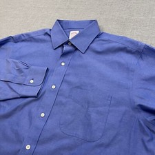 Brooks Brothers Dress Shirt Mens 16-32 Blue Button Up Non Iron Office Work