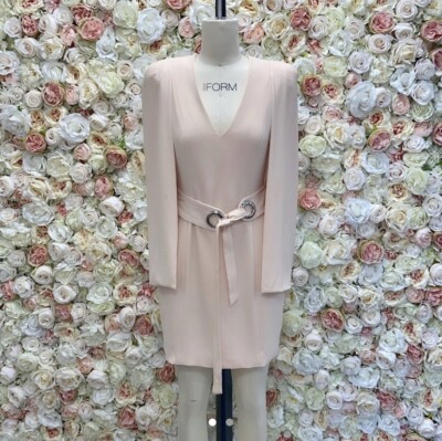 Lavish Alice Nude Cape Kleid mit Gürtel UK 8 - Neu