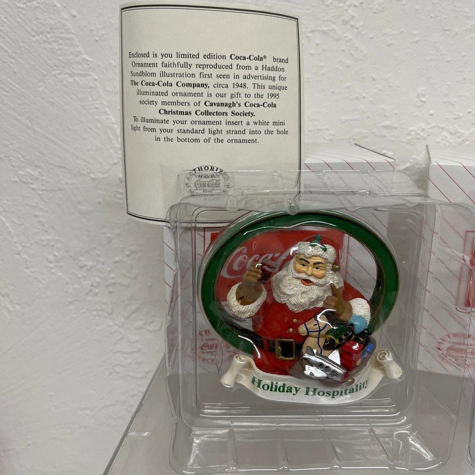 Vintage Coca Cola Cavanagh Christmas Ornament Bundle NEW - Image 2 of 4