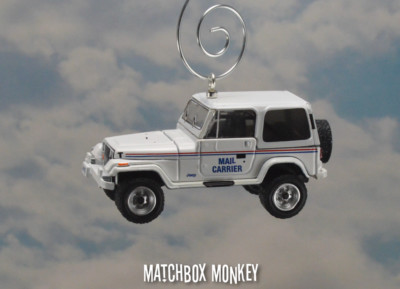 マッチボックス　 U.S. Mail Jeep ミニカー 1991 Jeep Wrangler Mail Delivery Truck Custom Christmas Ornament 1