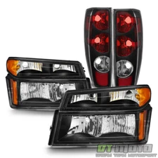 Black 2004-2012 Chevy Colorado GMC Canyon Replacement Headlights+Tail Lights Set