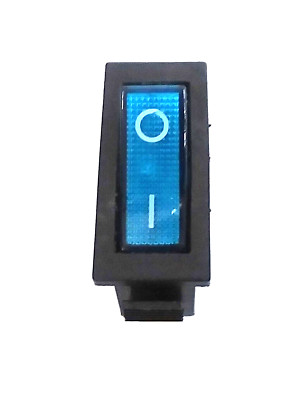 BBT 12 VDC Lighted Bright Blue on/off Snap-In Rocker Switch