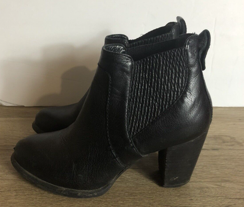 UGG Womens Size 4 Black Heeled Ankle Boots - Picture 6 of 8