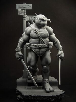HARZFIGUR. LEONARDO. 3D-gedruckte Figur. Maßstab 1/8. STL IMPRESSIONEN.