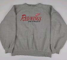 Vintage 90s Detroit Red Wings Logo Athletic Sweatshirt Worn Distressed NHL Sport