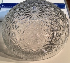 Vintage Mid Century Modern Clear Glass Dome Ceiling Fixture Circa 1960  s USA