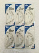 OFFICE DEPOT 180 DEGREES PROTRACTOR WITH BEVELED EDGES - 6 Quantity