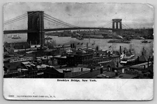 Brooklyn Bridge Richmond Stove Co Birdseye View Hudson NY C1901 Postcard J24