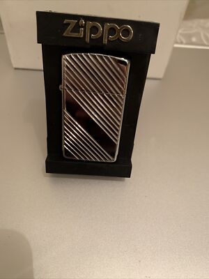 NEU Zippo Feuerzeug 1621 Bright Cut Slim RARE 1990'S MADE IN USA