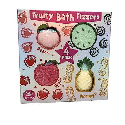 Fruity Bath Fizzer Geschenkset Pfirsich Kiwi Apfel & Ananas Düfte