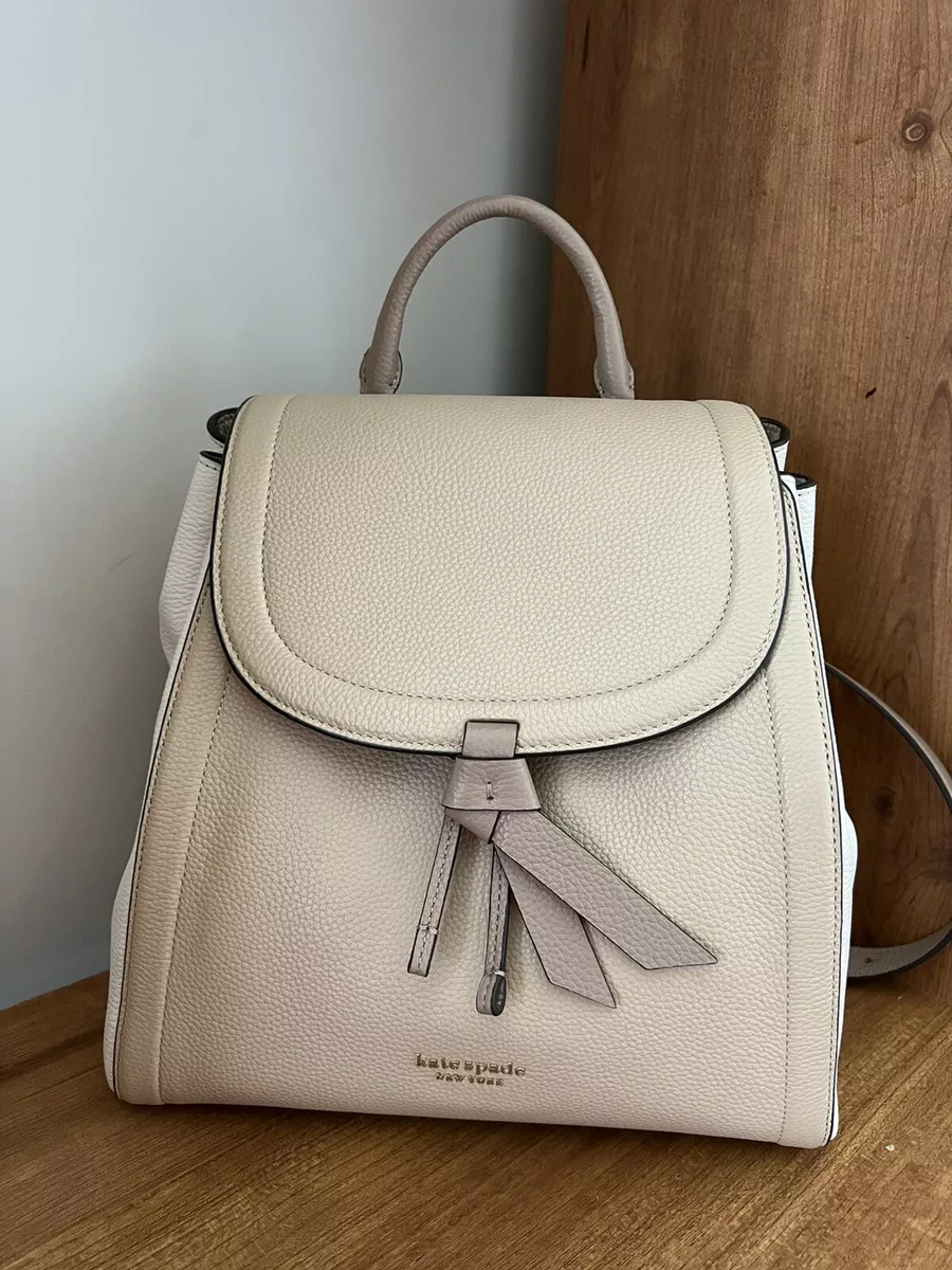Taupe leather shop backpack