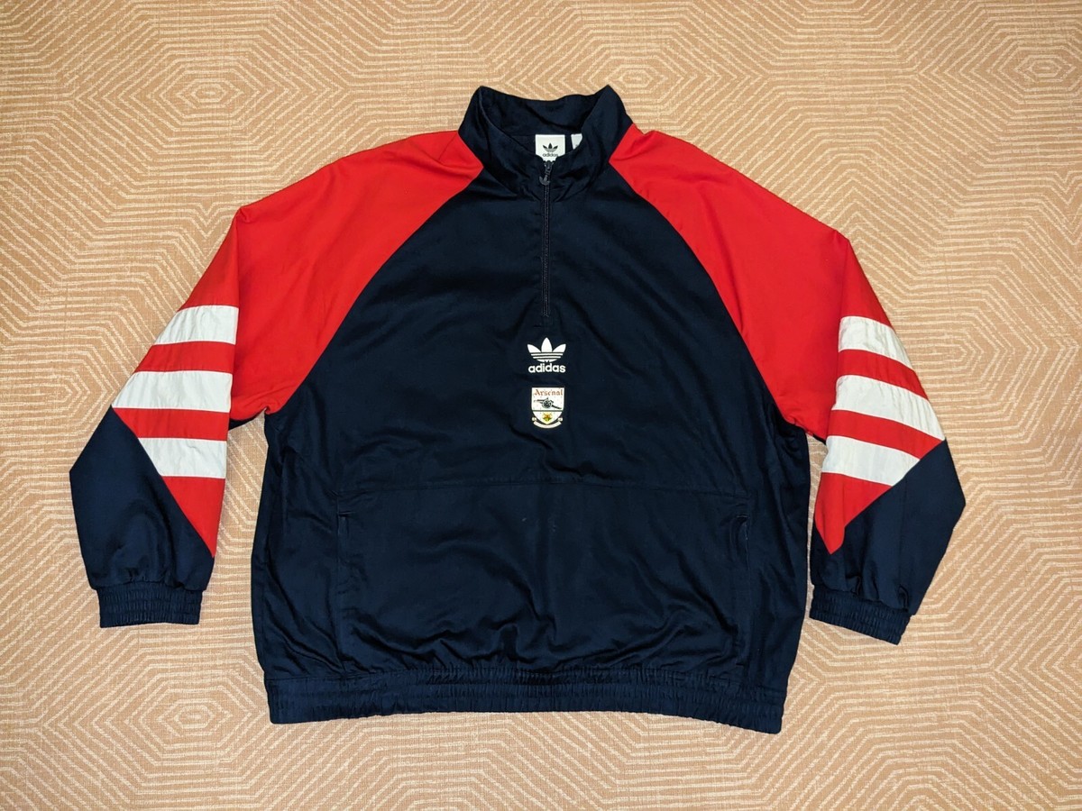ARSENAL ADIDAS 2XL 1991-1993 RETRO TREFOIL 1/4 Zip Track Jacket