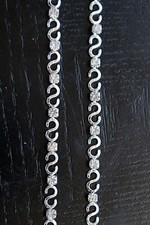 Decorative Adjustable Fashion Bra Straps-Clear Rhinestone With Silver S Design