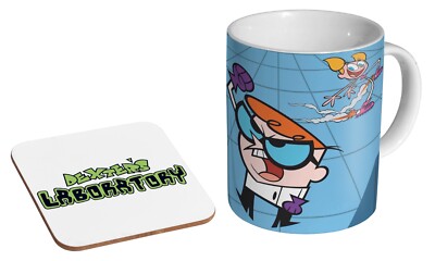 Dexter's Laboratory 90s - Kaffee / Tee Becher und Untersetzer Geschenkset