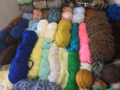 Yarn Lot - 7 Pounds - 71 Skiens & Balls - Some With Label Still On - New & Used