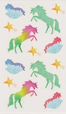 Mrs. Grossman's Giant Stickers - Watercolor Unicorns - Clouds, Stars - 2 Strips