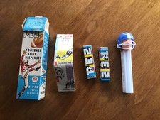 1964 Pez Blue Helmet Football Player With Box, Candy, Instruction Sheet