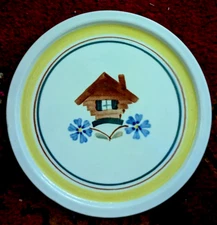 RARE ARABIA FINLAND TEA TILE TRIVET WALL PLATE  PIRTTI HANDPAINTED SIGNED 6.5"