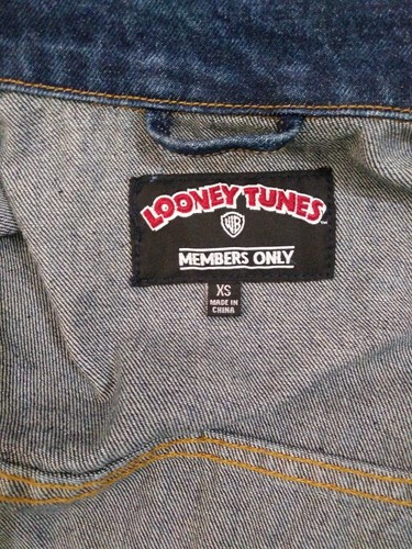 NWT Members Only Looney Tunes Denim Jacket  XSMALL Bugs Bunny Road Runner  - Picture 4 of 6